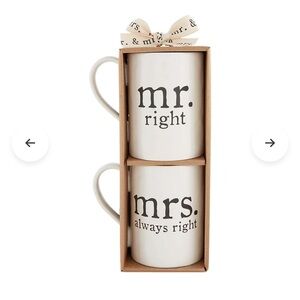 Mud Pie Mr. & Mrs. mug set NWT